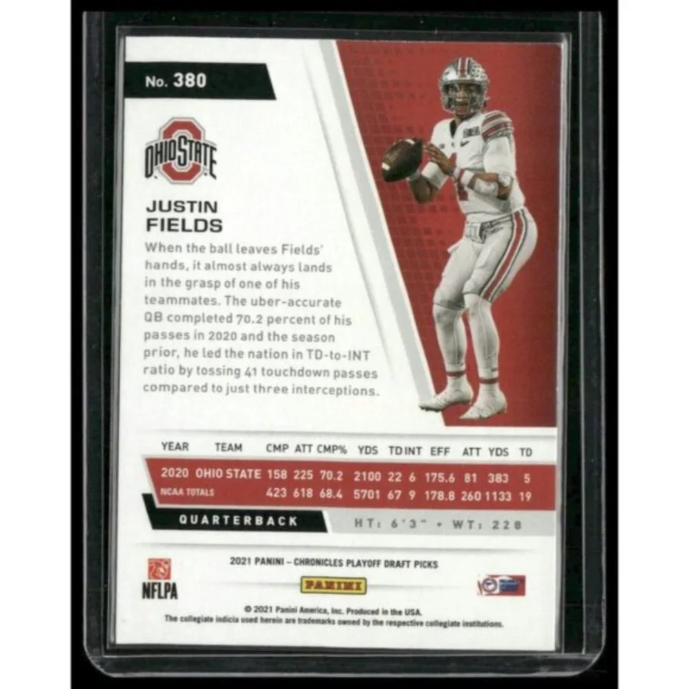 2021 Panini Chronicles Draft Picks #380 - Justin Fields RC Steelers